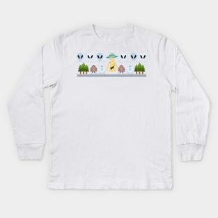 Ufo yeti cow abduction alien - sci fi Kids Long Sleeve T-Shirt